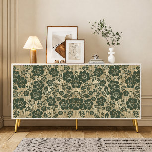 Papel de seda decoupage de renda preta vintage