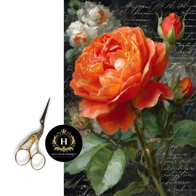 Papel De Seda Decoupage de Rosa do Jardim Laranja (Decoupage Serving Trays for Tea Parties & Brunches.
)