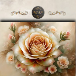 Papel De Seda Decoupage de Rosa Pêssego Vintage