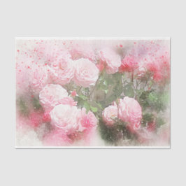 Papel De Seda Decoupage de Rosas de Aquarela Artística