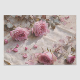 Papel De Seda Decoupage de Rosas Pink Elegantes