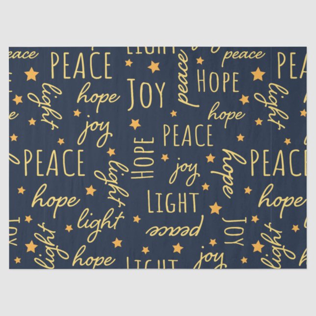 Papel De Seda Decoupage de Script de Natal Moderno Azul Marinho  (Frente )