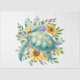 Papel De Seda Decoupage de Tartaruga Marinha de Pastel Elegante