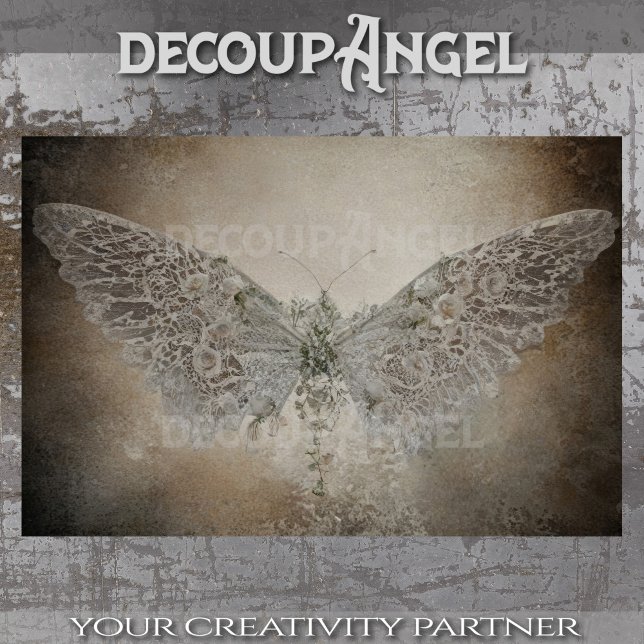 Papel De Seda Decoupage de Textura Bordada da Borboleta (Criador carregado)