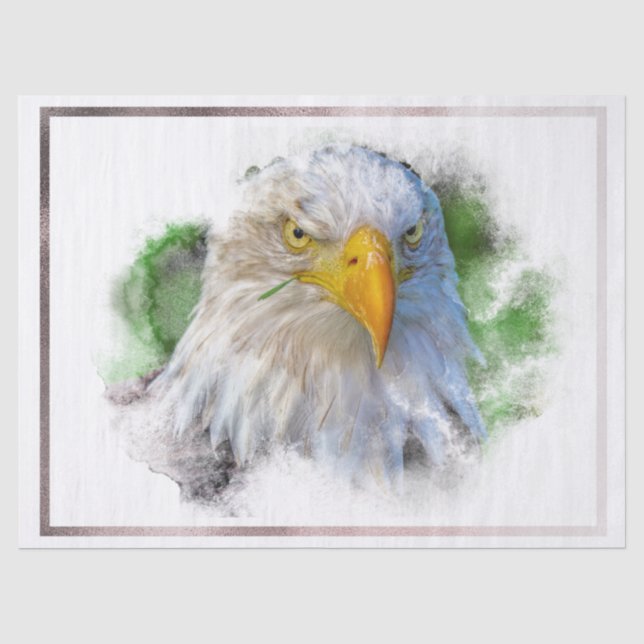 Papel De Seda Decoupage de Trabalho de arte de Águia-Balda (Frente )