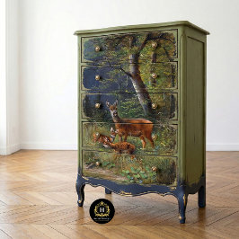 Papel De Seda Decoupage de Veados de Textura Russa Vintage