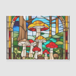 Papel De Seda Decoupage de Vidro Arrejado de Cogumelos