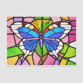 Papel De Seda Decoupage de Vidro bonito com Borboleta