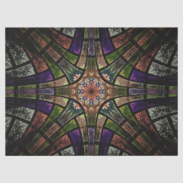 Papel De Seda Decoupage de Vidro Fractal Manchado Abstrato 23