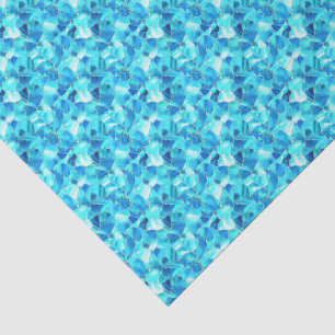 Papel De Seda Decoupage de Vidro Marinho Aqua Brilhante em Peque