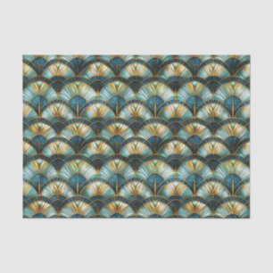 Papel De Seda Decoupage de Vidro Obtido por Cor do Peacock Chic