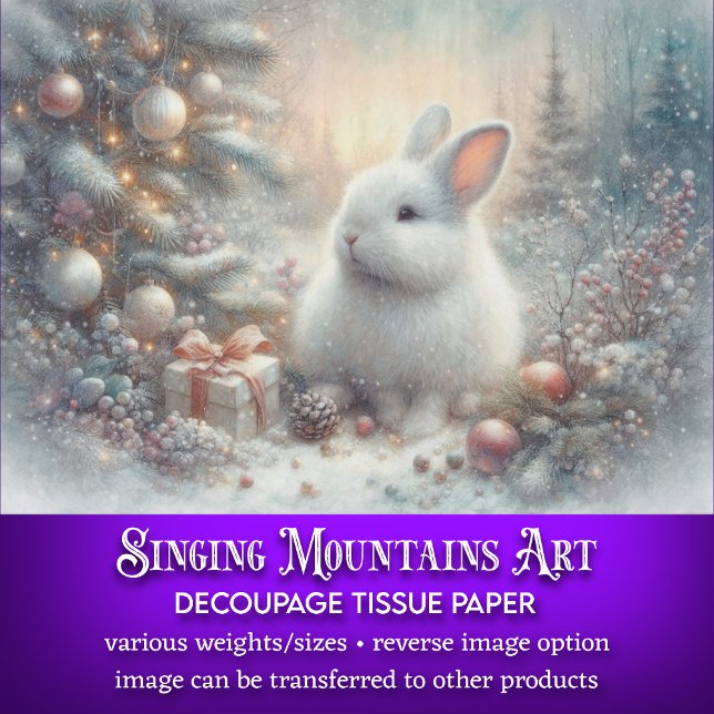 Papel De Seda Decoupage de Woodland Russo do Coelho de inverno (Criador carregado)