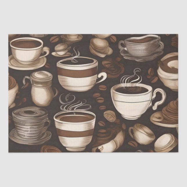 Papel De Seda Decoupage de Xícaras de Café /  (Frente )