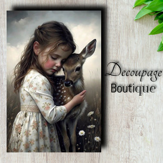 Papel De Seda Decoupage Deer Hug