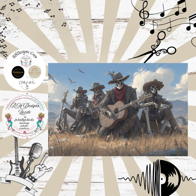 Papel De Seda Decoupage Desert Skeleton Fur Feathers Funk Band (Criador carregado)