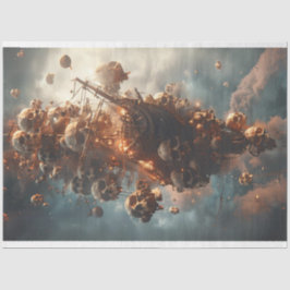 Papel De Seda Decoupage do Avião com Pregos de Navios Piratas