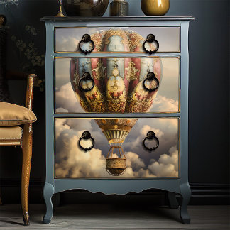 Papel De Seda Decoupage do Balão de Ar Quente Boho Vintage Bohem