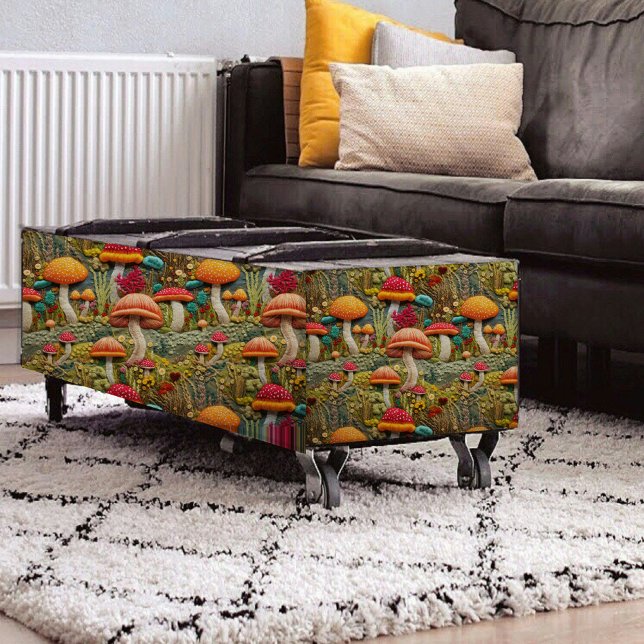 Papel De Seda Decoupage do Bordado Laranja e Vermelho do Cogumel (Criador carregado)