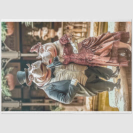 Papel De Seda Decoupage do Casal Hippo vitoriano