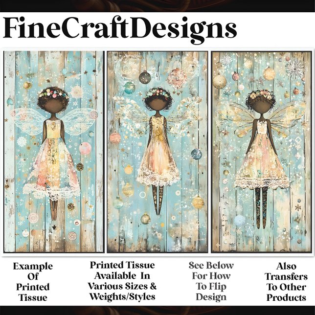 Papel De Seda Decoupage do chique African American Angels AM2 (Criador carregado)