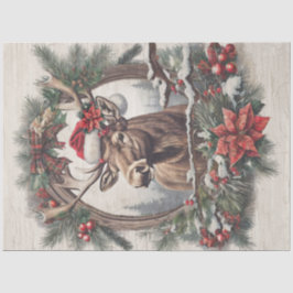 Papel De Seda Decoupage do Cone de Pinheiros da Frota Vintage Na