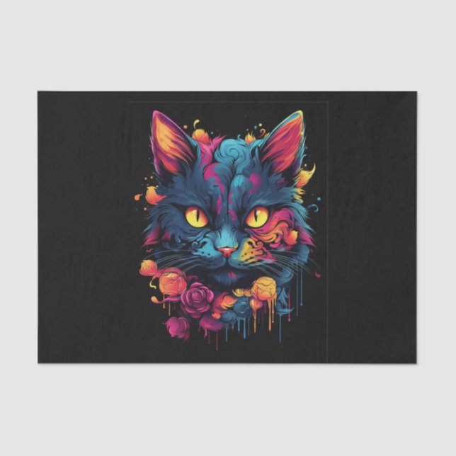 Papel De Seda Decoupage do Dia das Bruxas Negro Assustador (Frente )