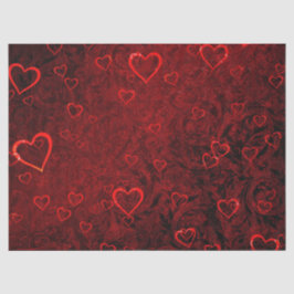 Papel De Seda Decoupage do Fundo do Coração Negro Vermelho Gótic