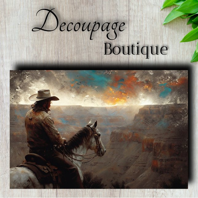Papel De Seda Decoupage do Grand Canyon Rider (Grand Canyon Rider Decoupage Tissue Paper)