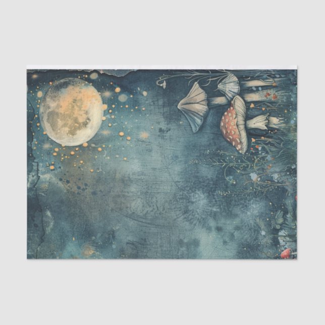 Papel De Seda Decoupage do Jardim das Fadas Moonlit (Frente )