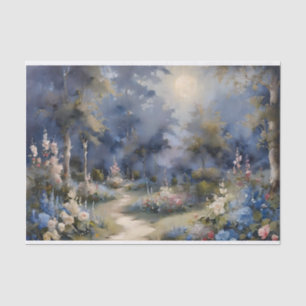 Papel De Seda Decoupage do Jardim Encantado à Lua