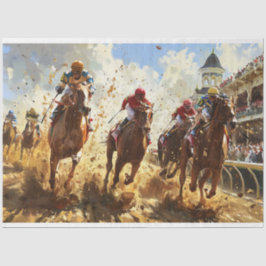 Papel De Seda Decoupage do Kentucky Derby Horse Racing