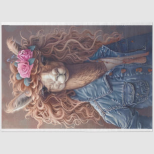 Papel De Seda Decoupage do Llama de Prep segundo grau