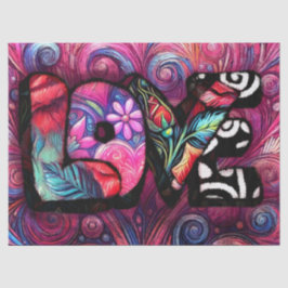 Papel De Seda Decoupage do Namorados de Grafite de Palavras de a