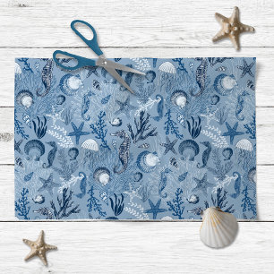 Papel De Seda Decoupage do Oceano Azul de Praia Costeira