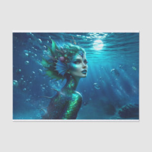 Papel De Seda Decoupage do Oceano Sérmico de Siren
