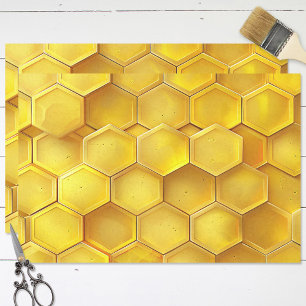 Papel De Seda Decoupage do ouro Honeycomb