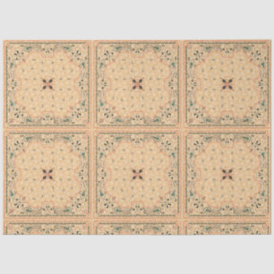 Papel De Seda Decoupage do Padrão Bandana Dourado de Paisley Oc