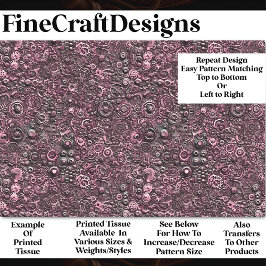 Papel De Seda Decoupage do Padrão Mecânico Steampunk Rosa BN1