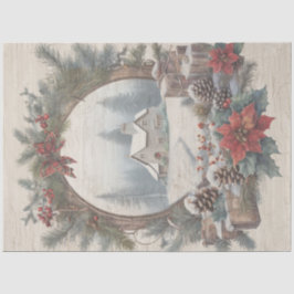 Papel De Seda Decoupage do Palheiro de Algodão Vintage