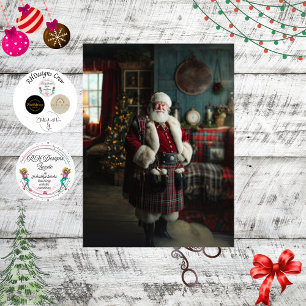 Papel De Seda Decoupage do Papai Noel Escocês Festa de Fim de An