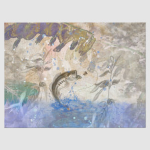 Papel De Seda Decoupage do Pescador de Peixes