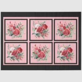 Papel De Seda Decoupage do Rosa vermelha em Lado