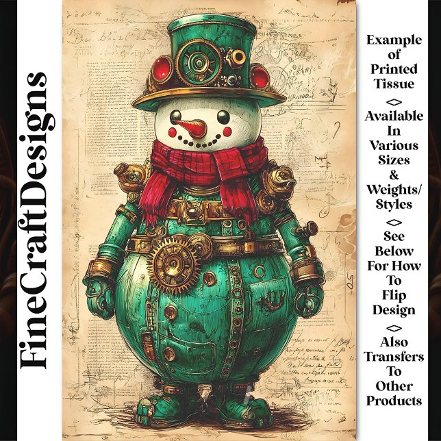 Papel De Seda Decoupage do Snowman Steampunk Vibe BK9 (Criador carregado)