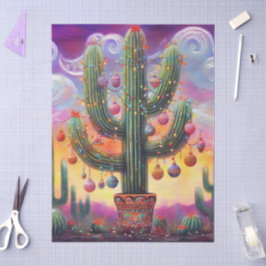Papel De Seda Decoupage do Southwest Saguaro Cactus