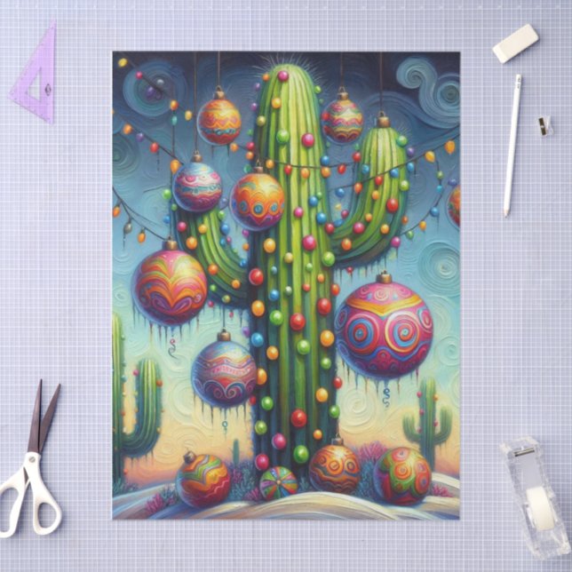 Papel De Seda Decoupage do Southwest Saguaro Cactus (Arte )