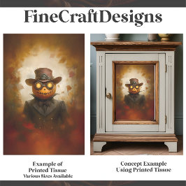 Papel De Seda Decoupage do Steampunk Halloween Jack O Lanterna F