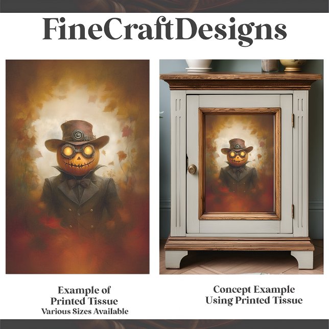 Papel De Seda Decoupage do Steampunk Halloween Jack O Lanterna F (Criador carregado)