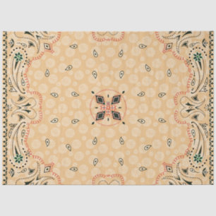 Papel De Seda Decoupage do Western Paisley Dourada Bandana Impre