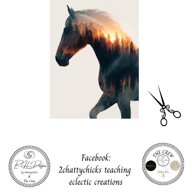 Papel De Seda Decoupage Double Exposure Rustic Horse Wall Decor (Criador carregado)