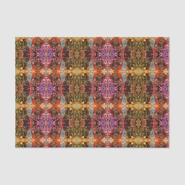 Papel De Seda Decoupage Dourada Púrpura Rosa  de Padrão Antiquad (Frente )